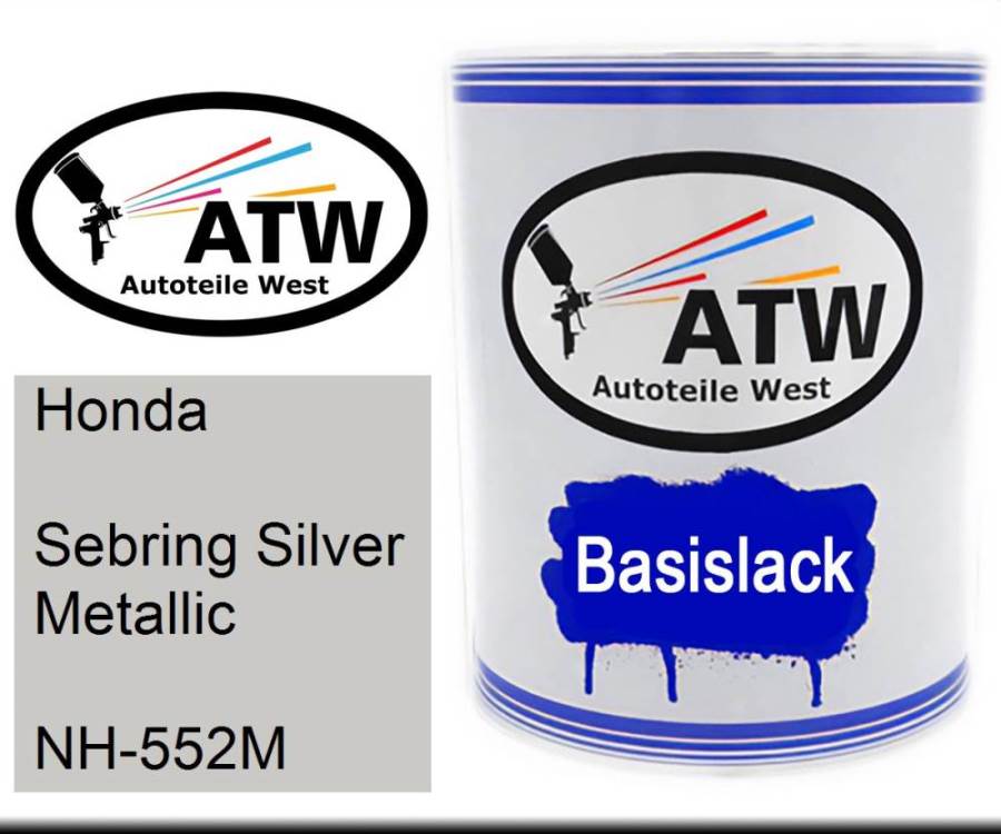 Honda, Sebring Silver Metallic, NH-552M: 1L Lackdose, von ATW Autoteile West.